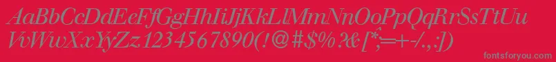 Шрифт WalbaumdisplayItalic – серые шрифты на красном фоне