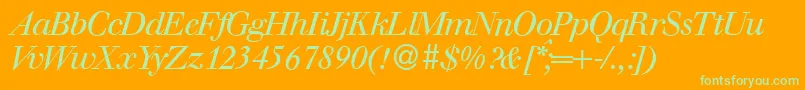 WalbaumdisplayItalic Font – Green Fonts on Orange Background
