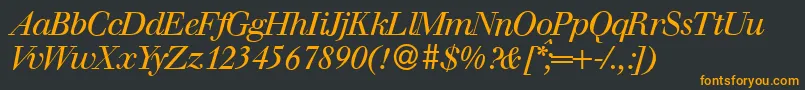 Шрифт WalbaumdisplayItalic – оранжевые шрифты на чёрном фоне
