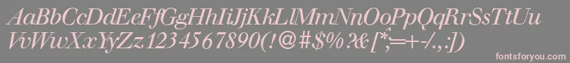 WalbaumdisplayItalic Font – Pink Fonts on Gray Background