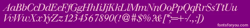 WalbaumdisplayItalic Font – Pink Fonts on Purple Background