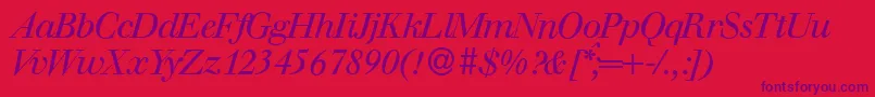 WalbaumdisplayItalic Font – Purple Fonts on Red Background