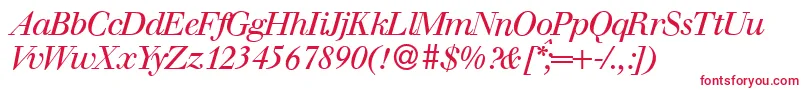 フォントWalbaumdisplayItalic – 赤い文字