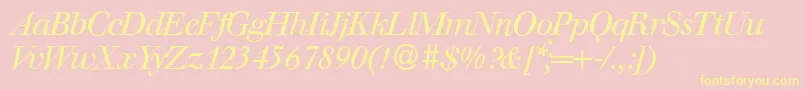 WalbaumdisplayItalic Font – Yellow Fonts on Pink Background