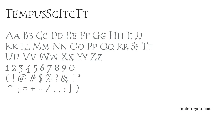 Шрифт TempusScItcTt – алфавит, цифры, специальные символы