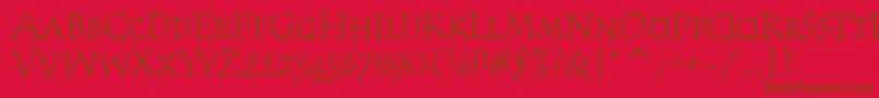 TempusScItcTt Font – Brown Fonts on Red Background