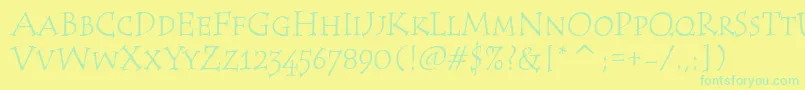 TempusScItcTt Font – Green Fonts on Yellow Background