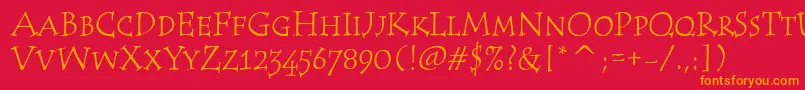 TempusScItcTt Font – Orange Fonts on Red Background