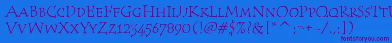 TempusScItcTt Font – Purple Fonts on Blue Background