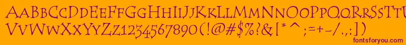 TempusScItcTt Font – Purple Fonts on Orange Background