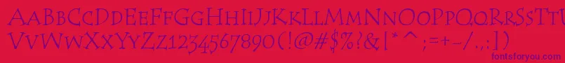 TempusScItcTt Font – Purple Fonts on Red Background