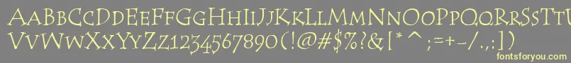 TempusScItcTt Font – Yellow Fonts on Gray Background