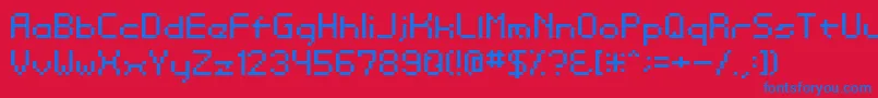 Dotspitc Font – Blue Fonts on Red Background