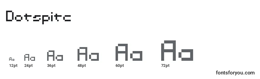 Размеры шрифта Dotspitc