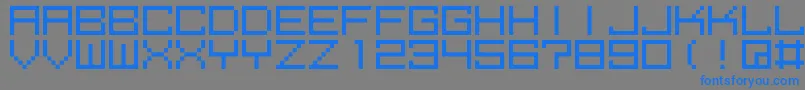 フォントM39Squarefuture – 灰色の背景に青い文字