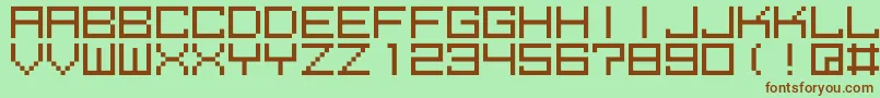 M39Squarefuture Font – Brown Fonts on Green Background