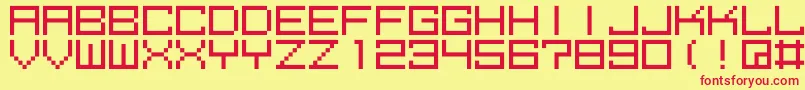 M39Squarefuture Font – Red Fonts on Yellow Background