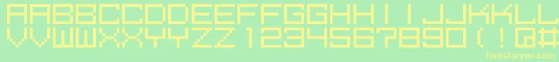 M39Squarefuture Font – Yellow Fonts on Green Background