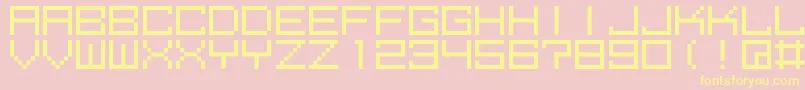 M39Squarefuture Font – Yellow Fonts on Pink Background