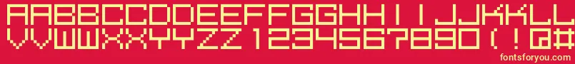 M39Squarefuture Font – Yellow Fonts on Red Background