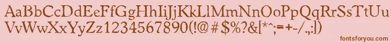Шрифт WorcesterantiqueRegular – коричневые шрифты на розовом фоне