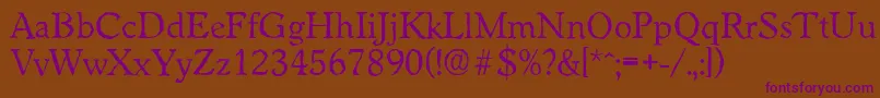 WorcesterantiqueRegular Font – Purple Fonts on Brown Background