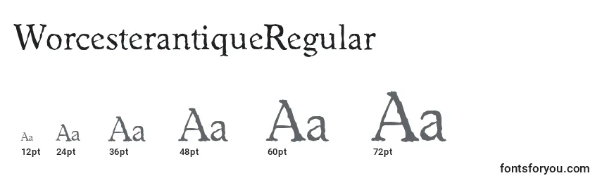 Размеры шрифта WorcesterantiqueRegular