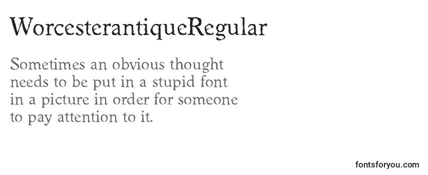 Review of the WorcesterantiqueRegular Font