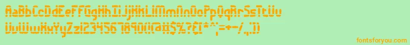 AmalgamateBrk-Schriftart – Orangefarbene Schriften auf grünem Hintergrund