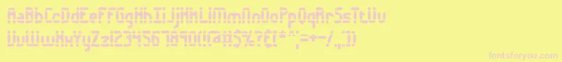 AmalgamateBrk-fontti – vaaleanpunaiset fontit keltaisella taustalla
