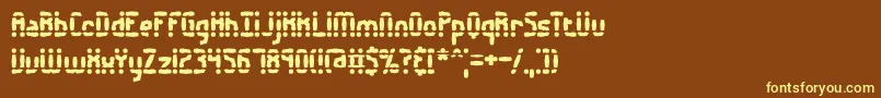 AmalgamateBrk-Schriftart – Gelbe Schriften auf braunem Hintergrund