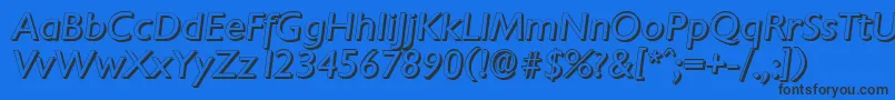 ChantillyshadowItalic Font – Black Fonts on Blue Background