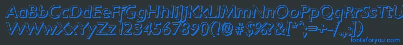 ChantillyshadowItalic Font – Blue Fonts on Black Background