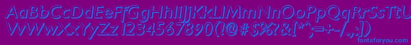 ChantillyshadowItalic Font – Blue Fonts on Purple Background