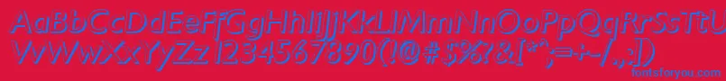 Шрифт ChantillyshadowItalic – синие шрифты на красном фоне