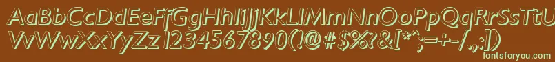 ChantillyshadowItalic Font – Green Fonts on Brown Background