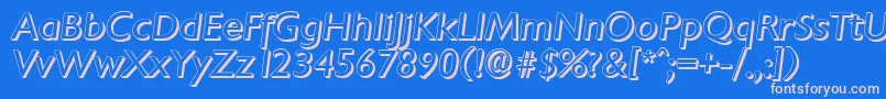 ChantillyshadowItalic Font – Pink Fonts on Blue Background