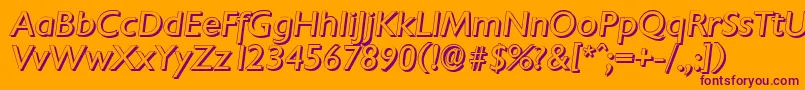 ChantillyshadowItalic Font – Purple Fonts on Orange Background