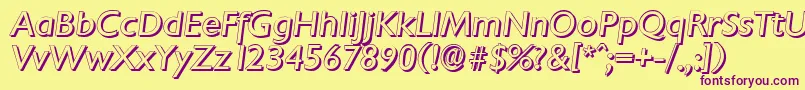 ChantillyshadowItalic Font – Purple Fonts on Yellow Background