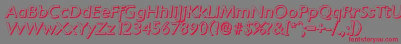 ChantillyshadowItalic Font – Red Fonts on Gray Background