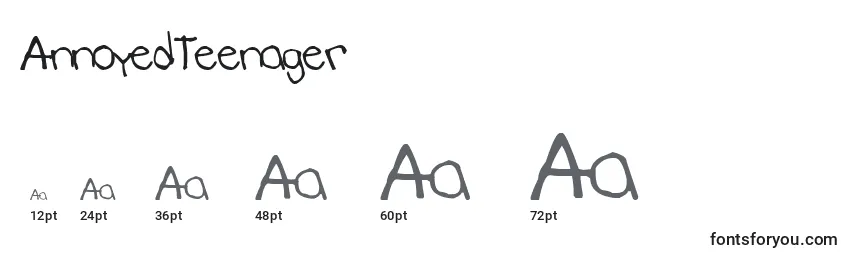 AnnoyedTeenager Font Sizes
