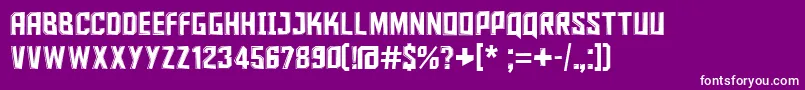 Czcionka Ironsans – białe czcionki na fioletowym tle