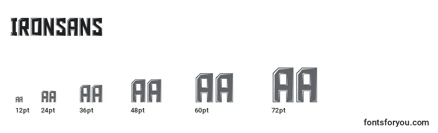 Ironsans Font Sizes