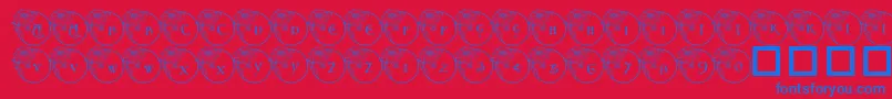 PfXmasFlower1 Font – Blue Fonts on Red Background