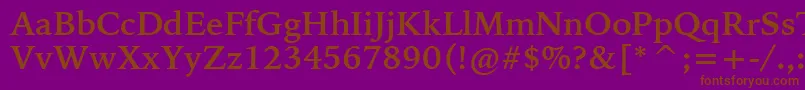 BitstreamIowanOldStyleBoldBt-Schriftart – Braune Schriften auf violettem Hintergrund