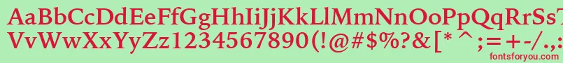 フォントBitstreamIowanOldStyleBoldBt – 赤い文字の緑の背景