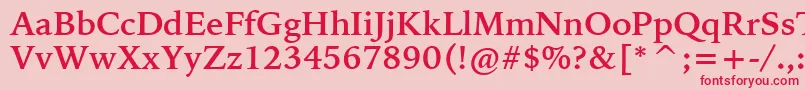 BitstreamIowanOldStyleBoldBt Font – Red Fonts on Pink Background