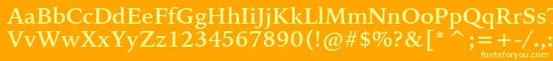 BitstreamIowanOldStyleBoldBt Font – Yellow Fonts on Orange Background