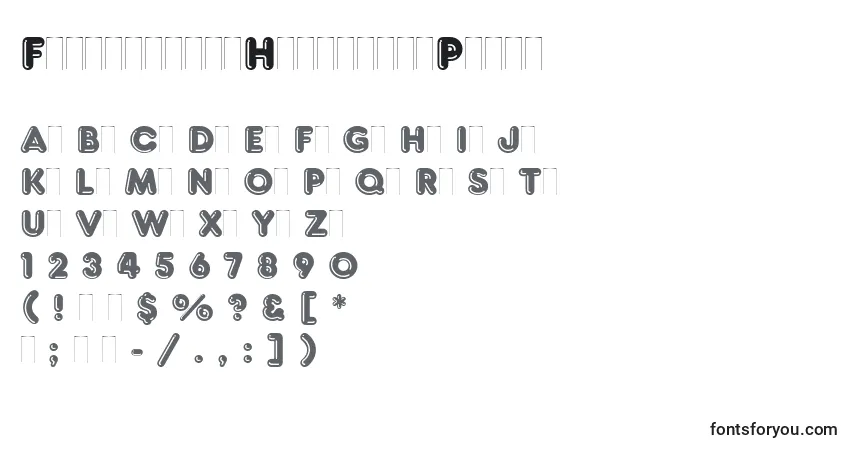 A fonte FrankfurterHighlightPlain – alfabeto, números, caracteres especiais