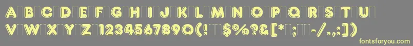 FrankfurterHighlightPlain-fontti – keltaiset fontit harmaalla taustalla